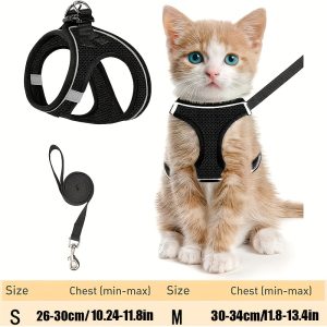 Escape-Proof Reflective Mesh Harness & Leash Set – Crazy Cat Ladies