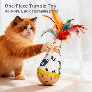 Feather Tumbler Teaser Toy – Crazy Cat Ladies