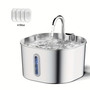 Quiet Stainless Steel Cat Water Fountain – Crazy Cat Ladies