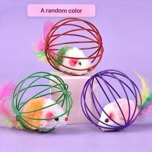 Feather-Tail Mouse Cage Ball Cat Toy – Crazy Cat Ladies