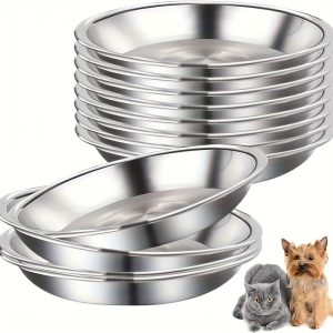 Whisker-Friendly Wide Steel Cat Bowls (3 or 7 Pack) – Crazy Cat Ladies